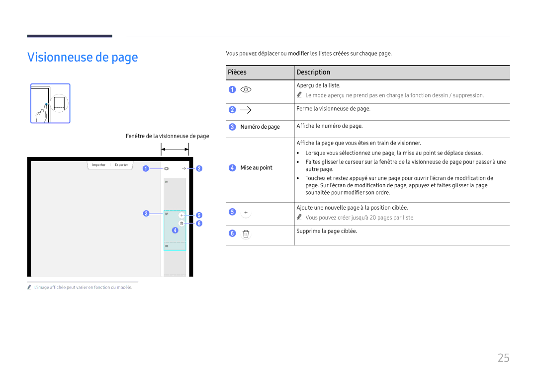 Samsung LH55WMHPTWC/EN manual Visionneuse de, Numéro de, Mise au point 