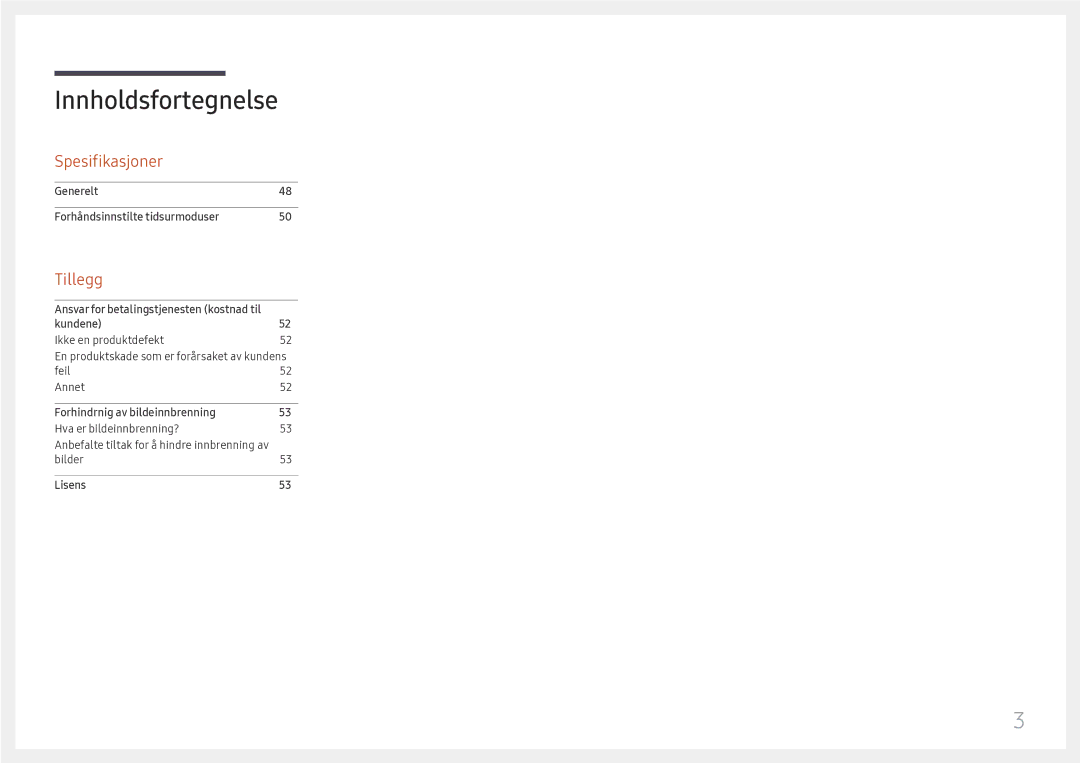 Samsung LH55WMHPTWC/EN manual Spesifikasjoner 