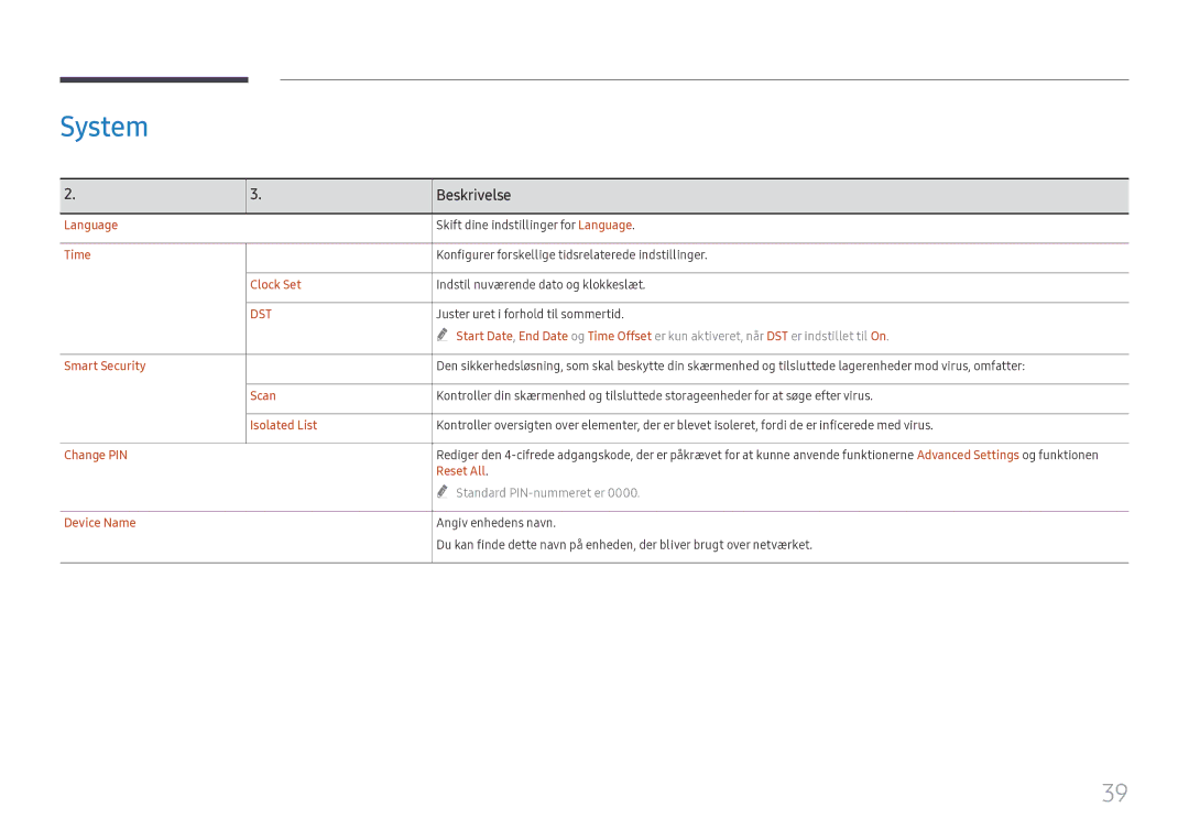 Samsung LH55WMHPTWC/EN manual System, Dst 