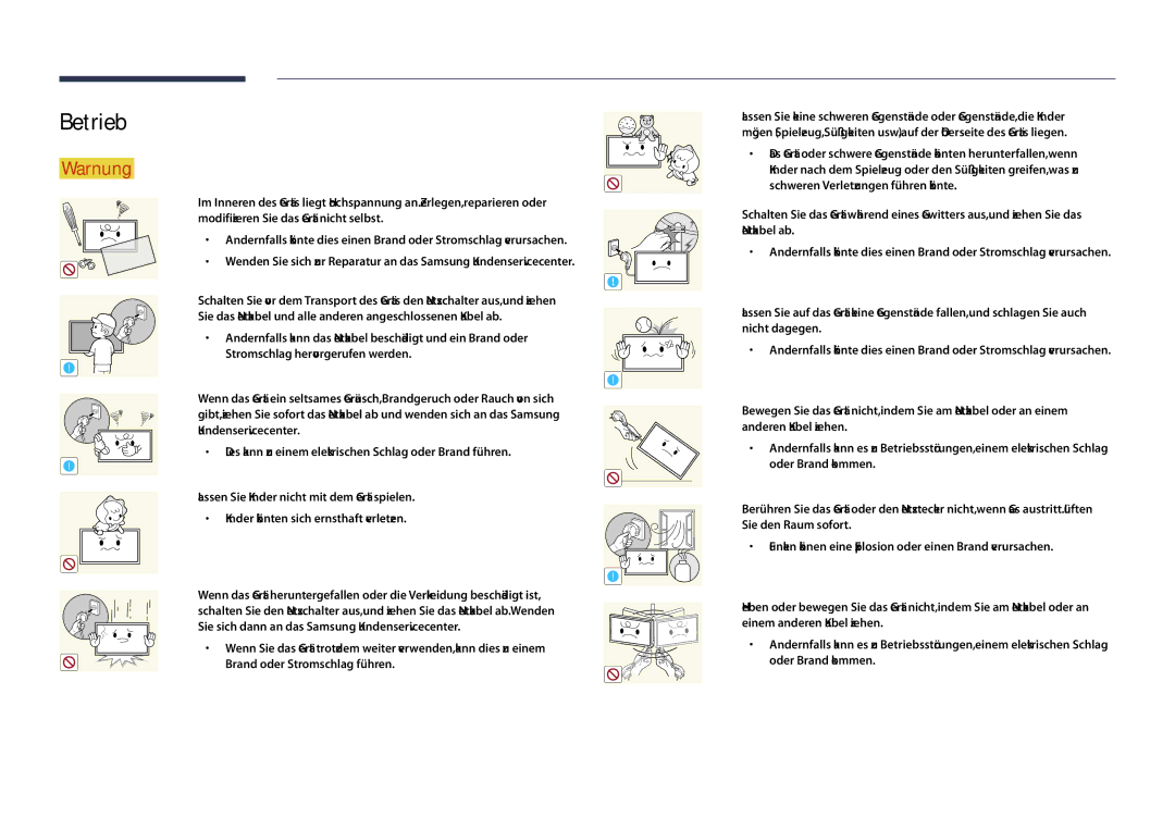 Samsung LH75DMDPLGC/EN, LH65DMDPLGC/EN manual Betrieb 