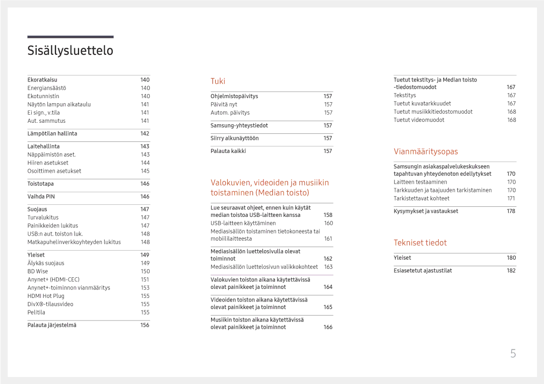 Samsung LH65DMEXTBC/EN manual Tekniset tiedot 