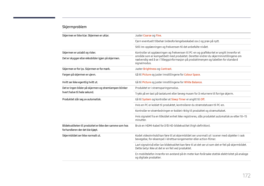 Samsung LH65DMEXTBC/EN manual 172, Juster Brightness og Contrast 