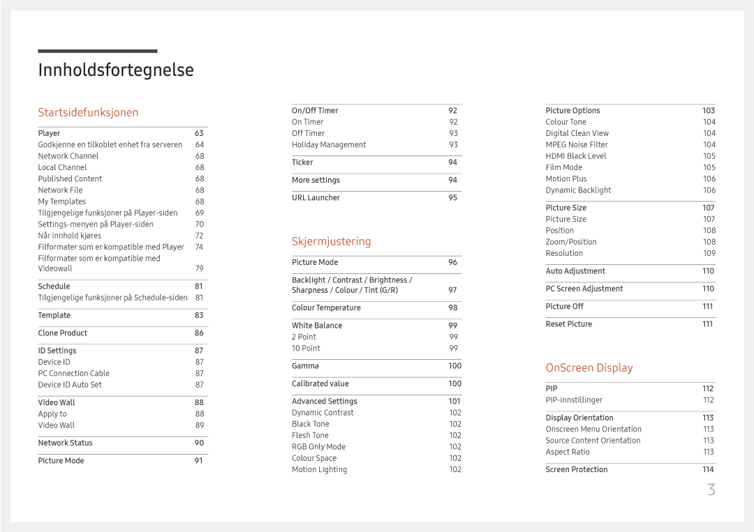 Samsung LH65DMEXTBC/EN manual Startsidefunksjonen 