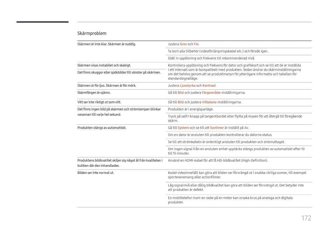 Samsung LH65DMEXTBC/EN manual 172, Justera Ljusstyrka och Kontrast 