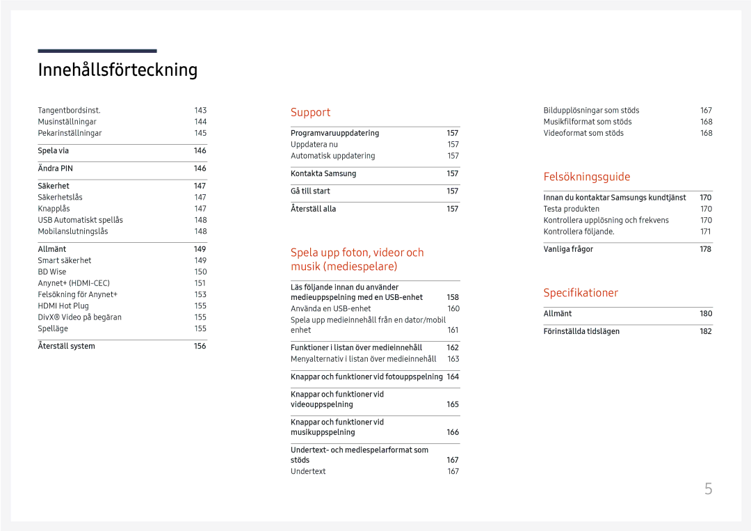 Samsung LH65DMEXTBC/EN manual Specifikationer 