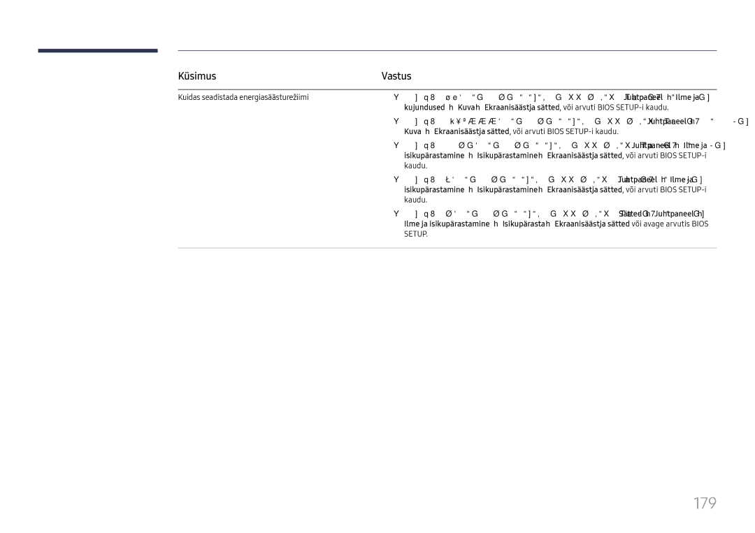 Samsung LH65DMEXTBC/EN manual 179, Kuidas seadistada energiasäästurežiimi?, Kaudu 