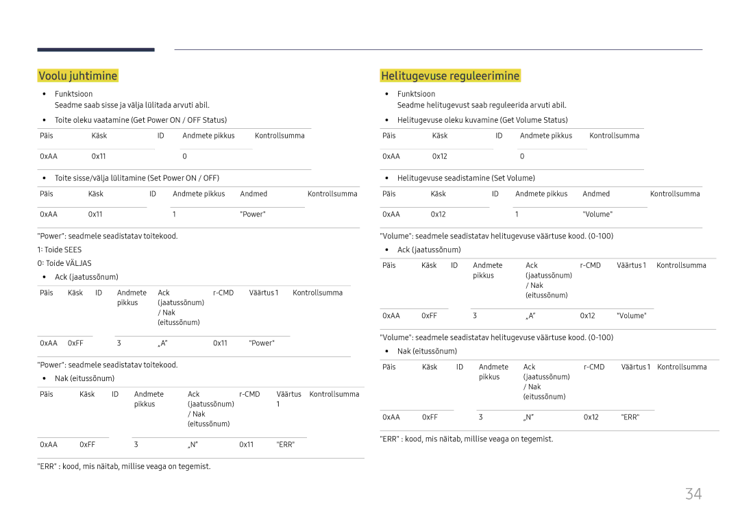 Samsung LH65DMEXTBC/EN manual Voolu juhtimine, Helitugevuse reguleerimine 