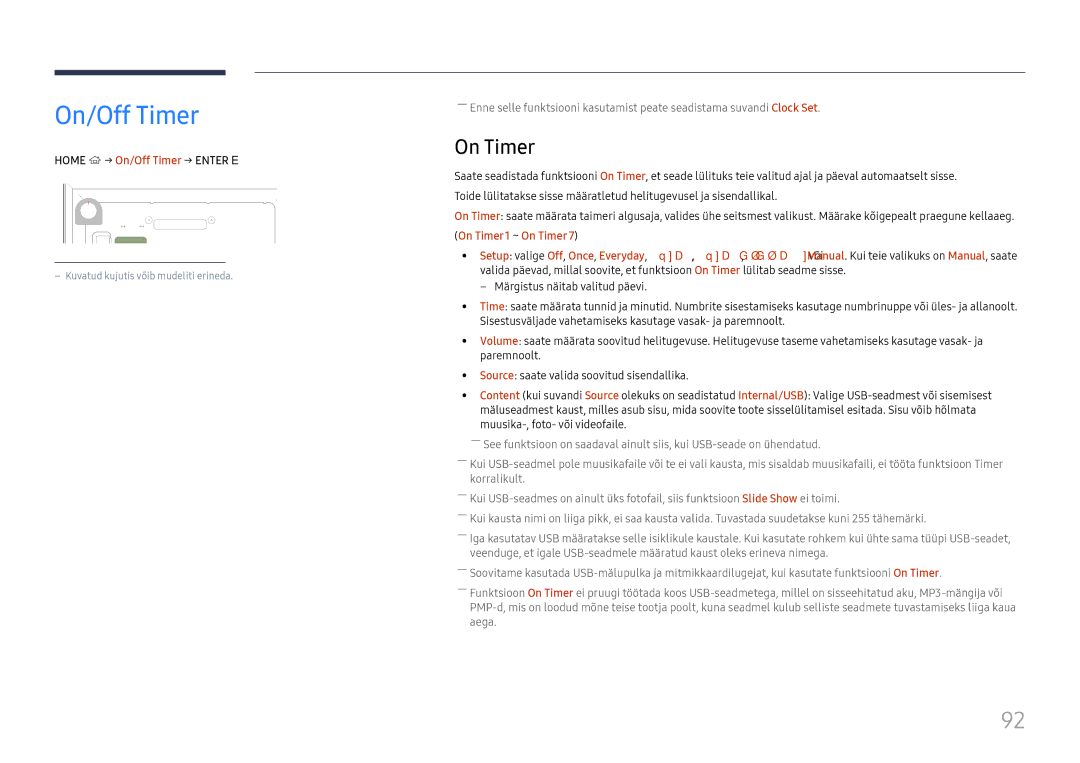 Samsung LH65DMEXTBC/EN manual On Timer, Home → On/Off Timer → Enter E 