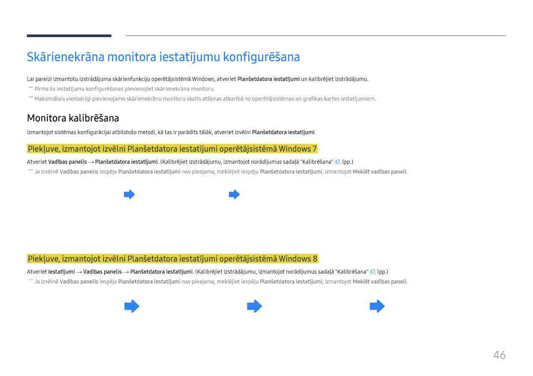 Samsung LH65DMEXTBC/EN manual Skārienekrāna monitora iestatījumu konfigurēšana, Monitora kalibrēšana 