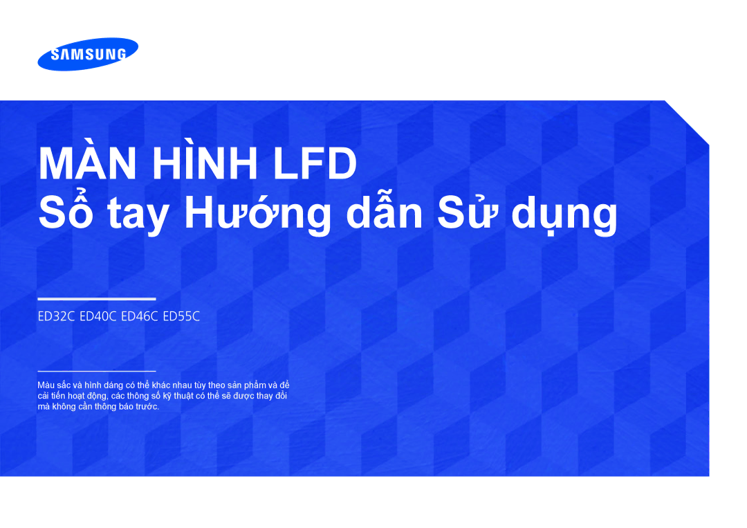 Samsung LH46EDCPLBC/XY, LH65EDCPLBC/XY manual Màn Hình Lfd 