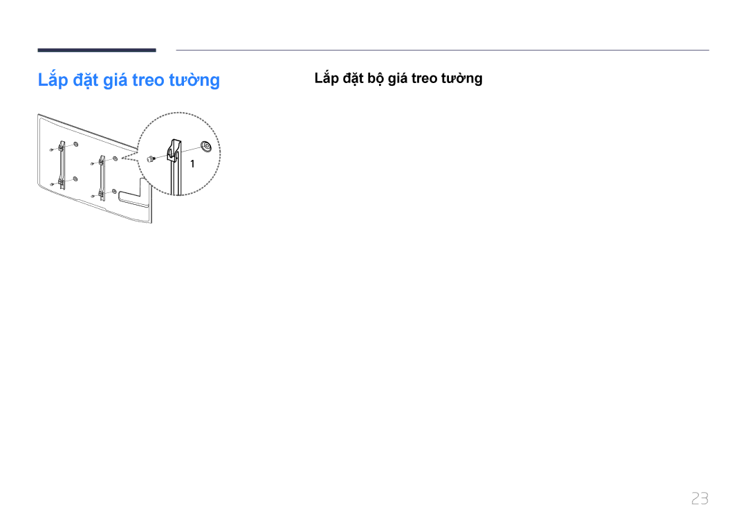 Samsung LH46EDCPLBC/XY, LH65EDCPLBC/XY manual Lắp đặt gia treo tường, Lắp đặt bô gia treo tường 