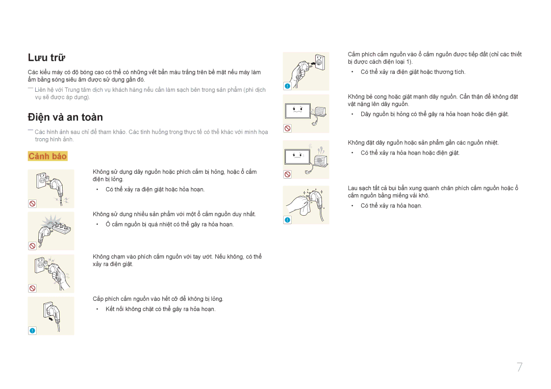 Samsung LH46EDCPLBC/XY, LH65EDCPLBC/XY manual Lưu trữ, Điên và an toàn 