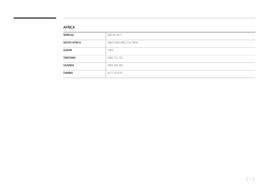 Samsung LH75EDDPLGC/EN, LH65EDDPLGC/EN, LH75EDDPLGC/NG, LH65EDDPLGC/HD, LH65EDDPLGC/NG, LH65EDDPLGC/UE, LH75EDDPLGC/UE manual 111 