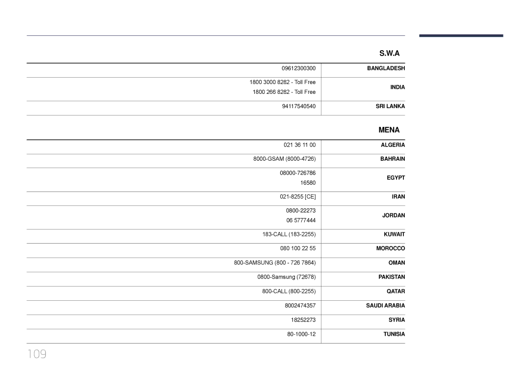 Samsung LH75EDDPLGC/EN, LH65EDDPLGC/EN, LH75EDDPLGC/XY, LH65EDDPLGC/XY manual 109 