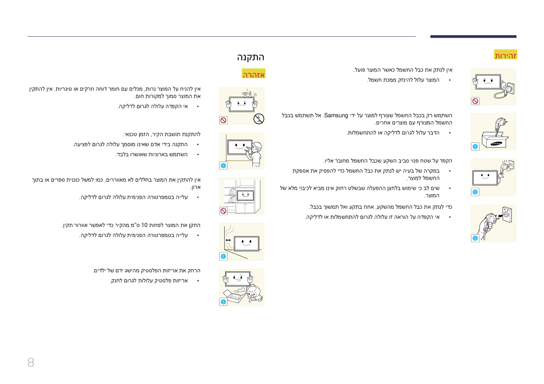 Samsung LH65EDDPLGC/EN, LH75EDDPLGC/EN, LH75EDDPLGC/XY, LH65EDDPLGC/XY manual הנקתה, ןורא 