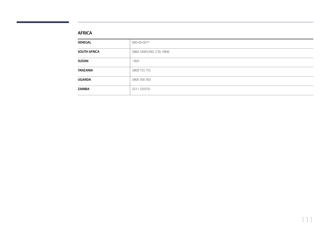 Samsung LH75EDDPLGC/EN, LH65EDDPLGC/EN manual 111 