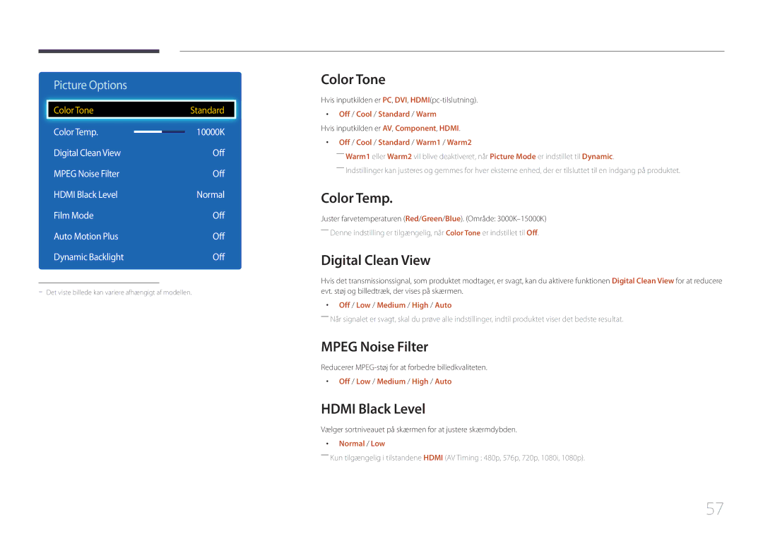 Samsung LH75EDDPLGC/EN, LH65EDDPLGC/EN Color Tone, Color Temp, Digital Clean View, Mpeg Noise Filter, Hdmi Black Level 