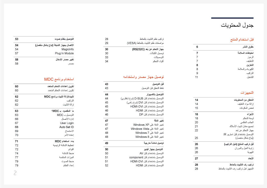 Samsung LH65MDCPLGC/UE, LH65MDCPLGC/EN, LH65MDCPLGC/NG manual تايوتحملا لودج 