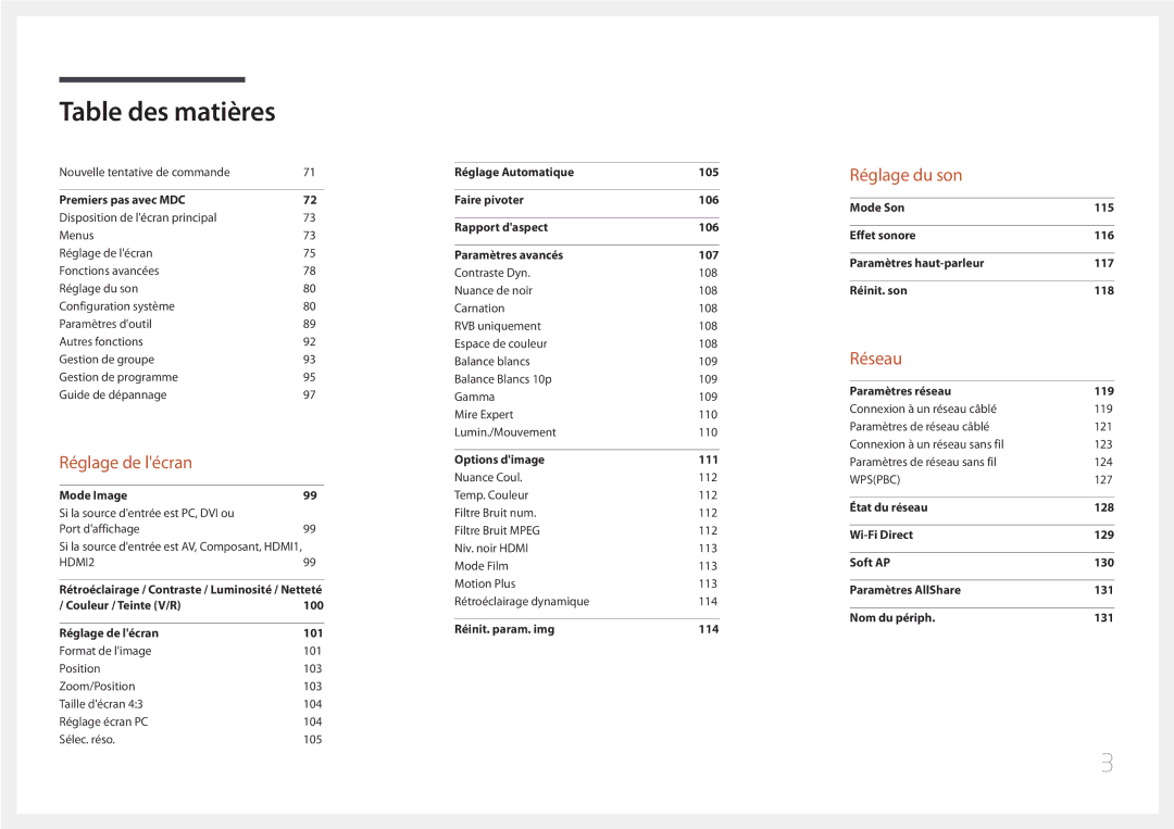 Samsung LH65MDCPLGC/EN manual Réglage du son 