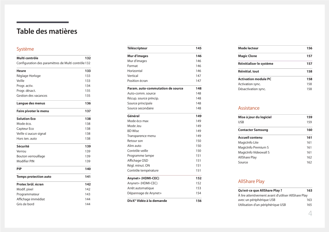 Samsung LH65MDCPLGC/EN manual Système 