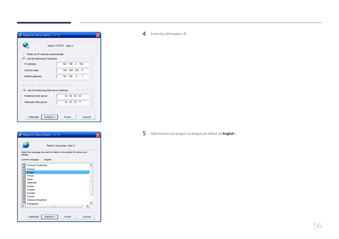 Samsung LH65MDCPLGC/EN manual Select TCP/IP step 