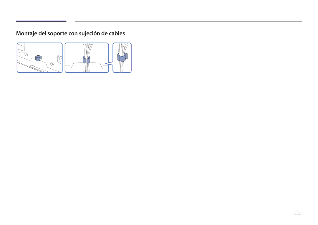 Samsung LH65MDCPLGC/EN manual Montaje del soporte con sujeción de cables 