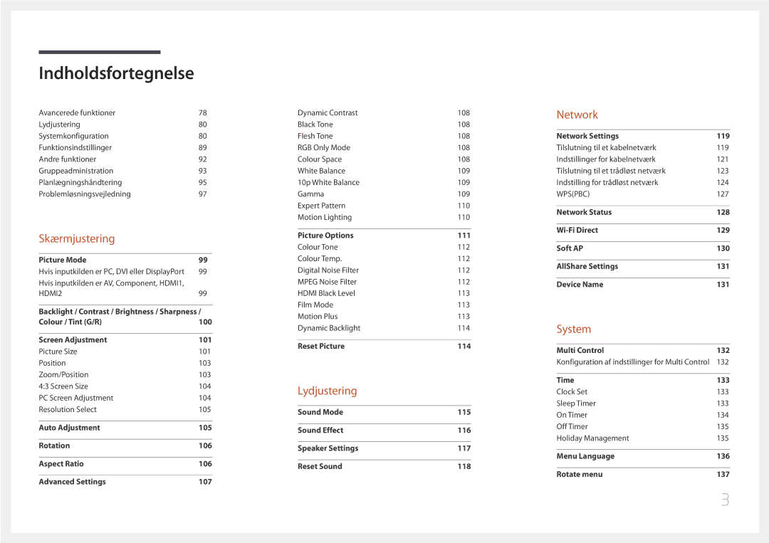 Samsung LH65MDCPLGC/EN manual Lydjustering 