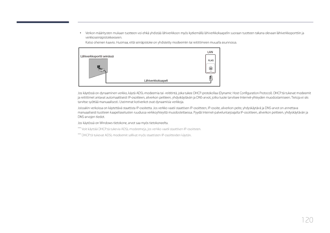 Samsung LH65MDCPLGC/EN manual 120 