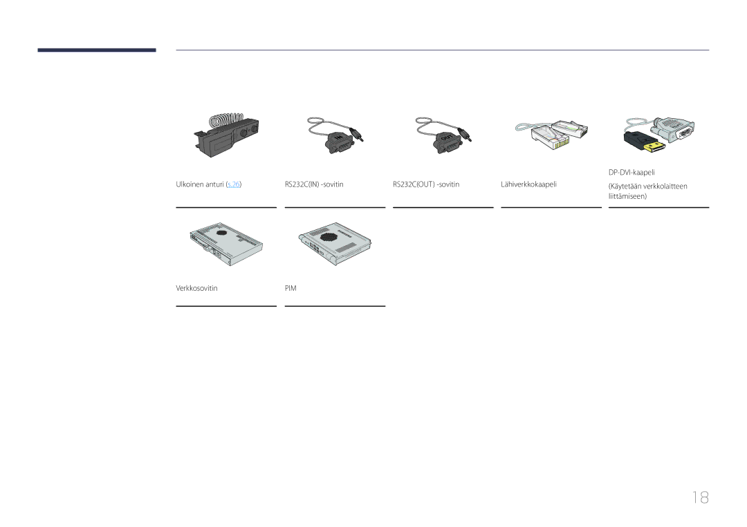 Samsung LH65MDCPLGC/EN manual DP-DVI-kaapeli 