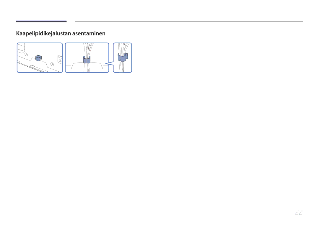 Samsung LH65MDCPLGC/EN manual Kaapelipidikejalustan asentaminen 