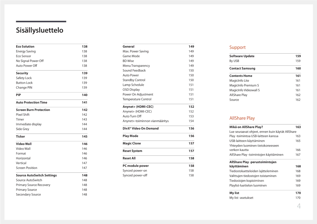 Samsung LH65MDCPLGC/EN manual Support 