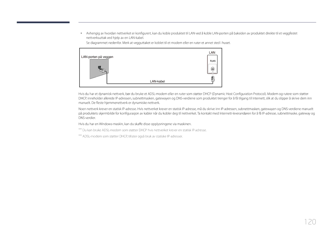 Samsung LH65MDCPLGC/EN manual 120 