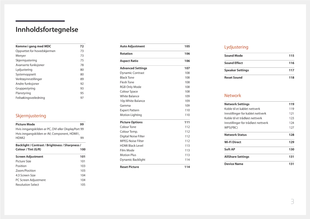 Samsung LH65MDCPLGC/EN manual Lydjustering 