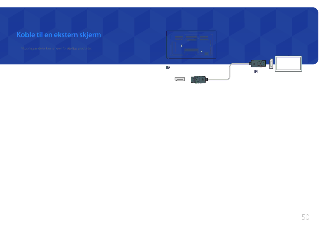 Samsung LH65MDCPLGC/EN manual Koble til en ekstern skjerm 