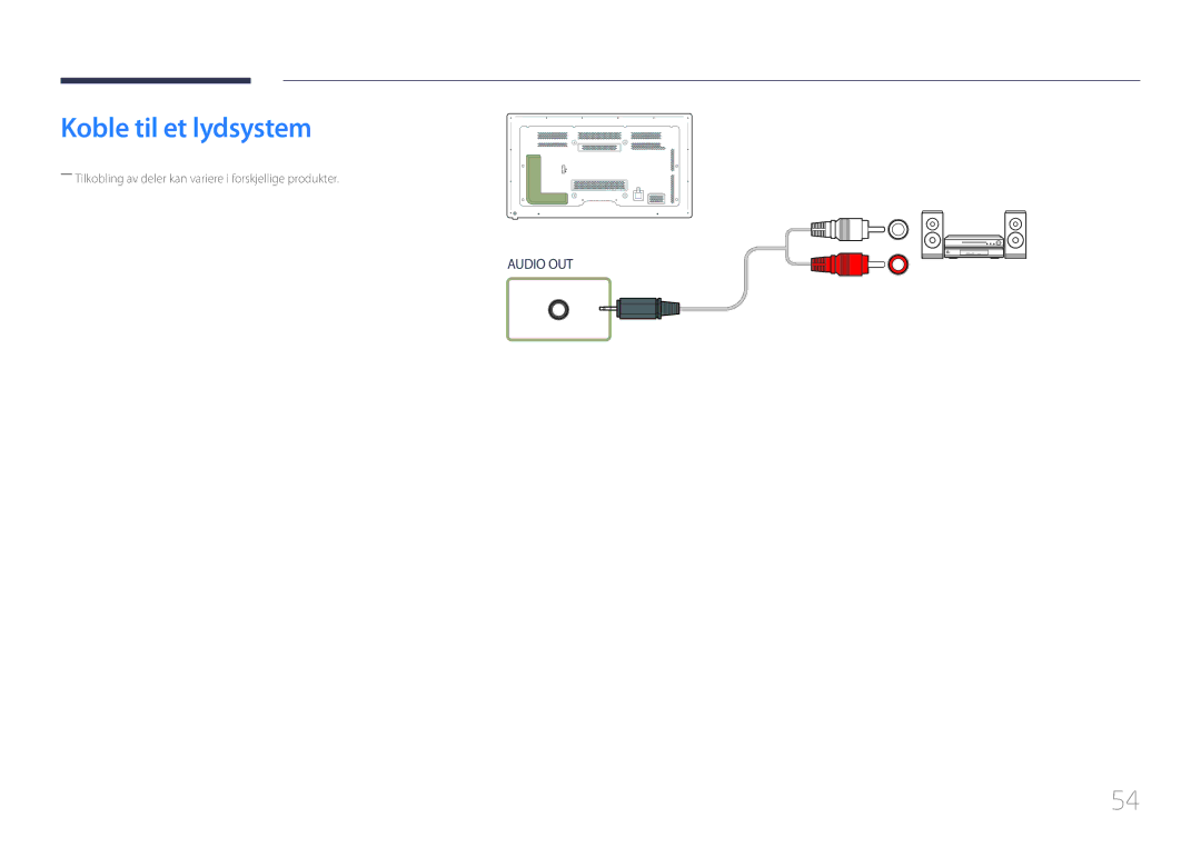 Samsung LH65MDCPLGC/EN manual Koble til et lydsystem 