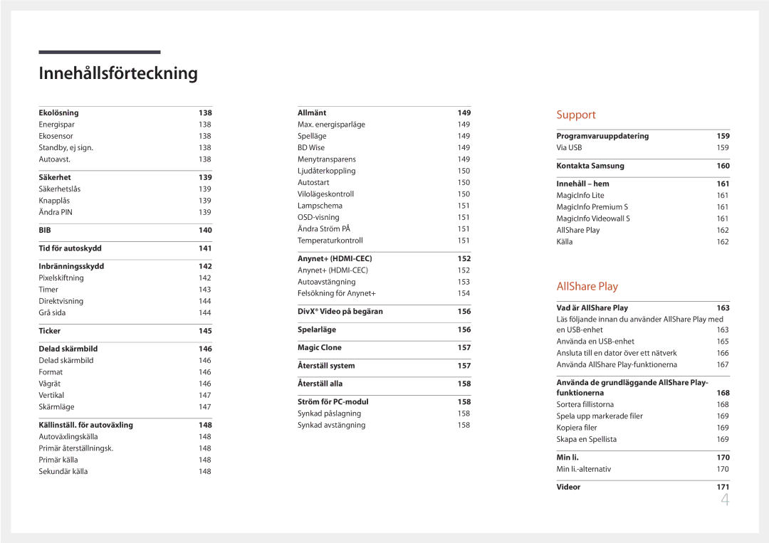 Samsung LH65MDCPLGC/EN manual Support 