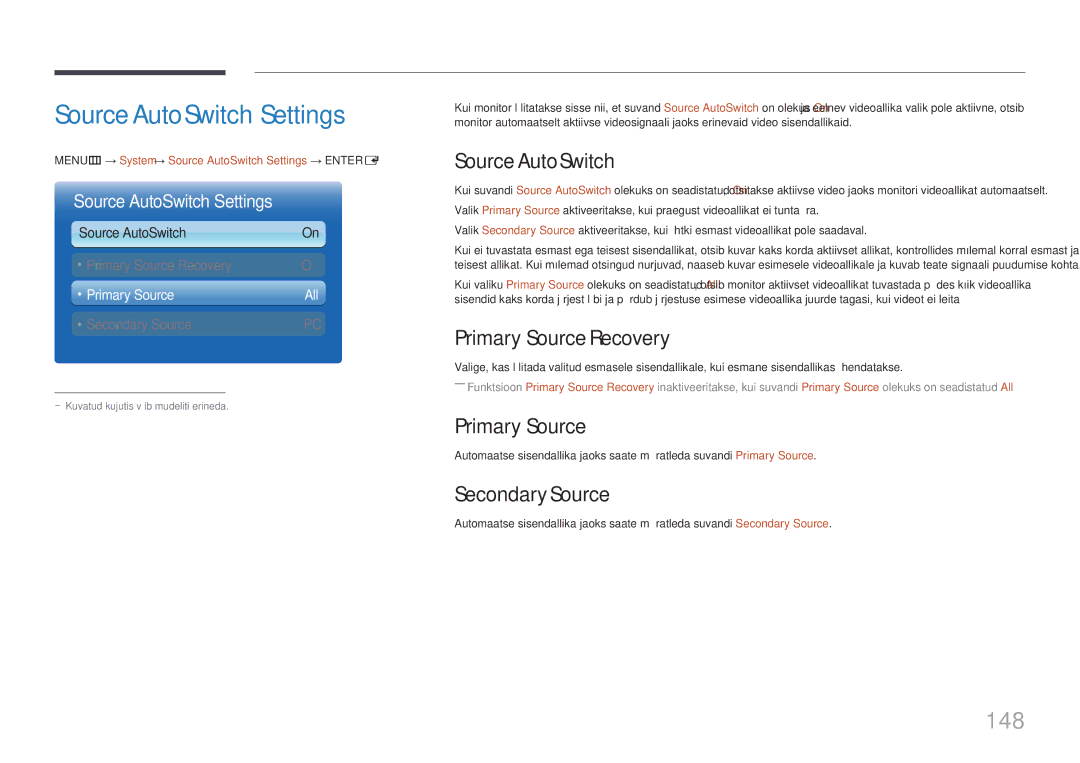 Samsung LH65MDCPLGC/EN manual Source AutoSwitch Settings, 148 