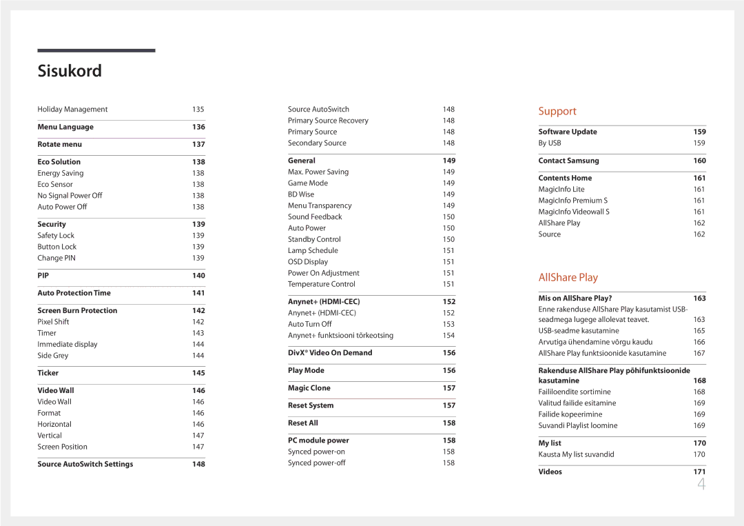 Samsung LH65MDCPLGC/EN manual Support 