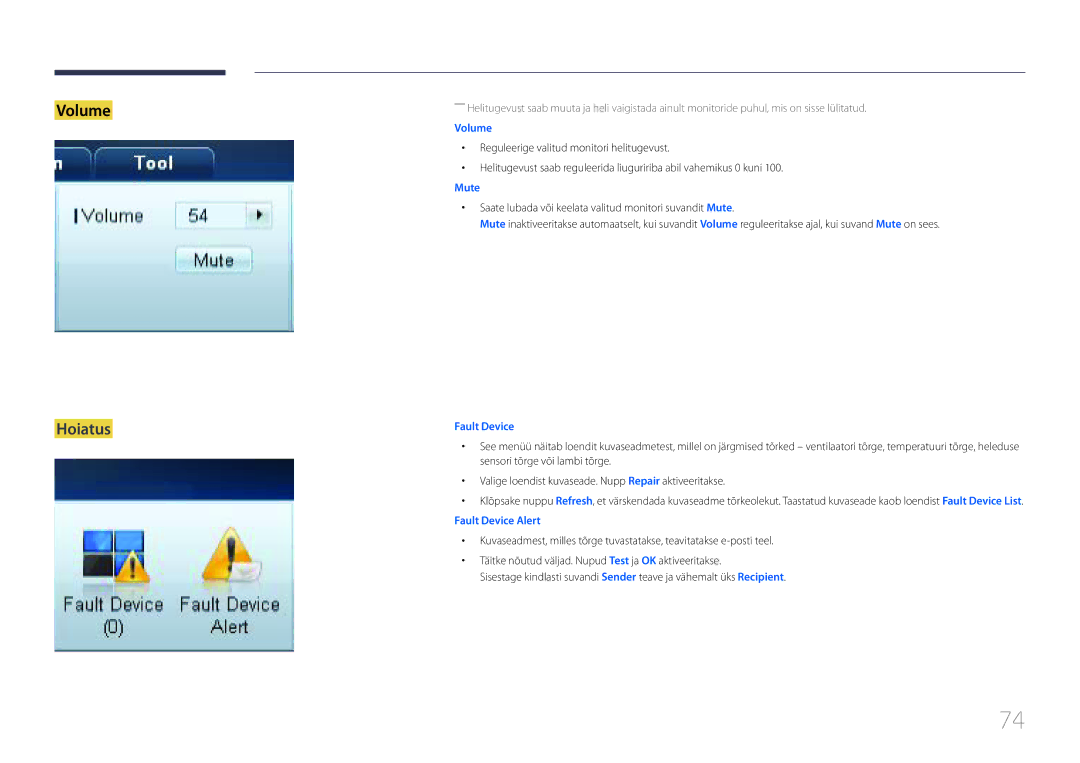 Samsung LH65MDCPLGC/EN manual Hoiatus, Volume 