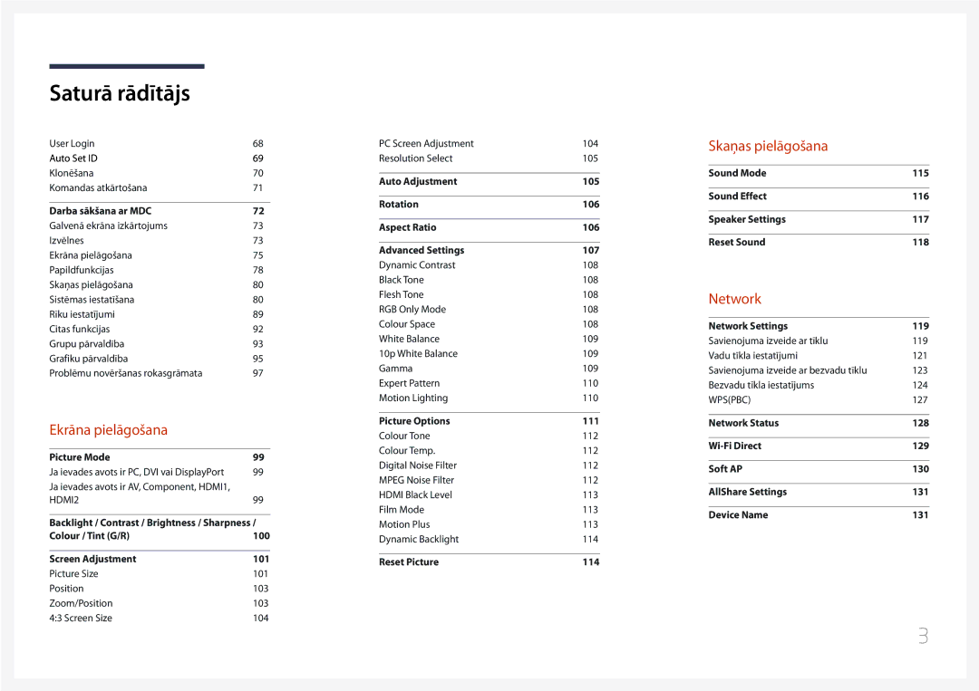 Samsung LH65MDCPLGC/EN manual Skaņas pielāgošana 