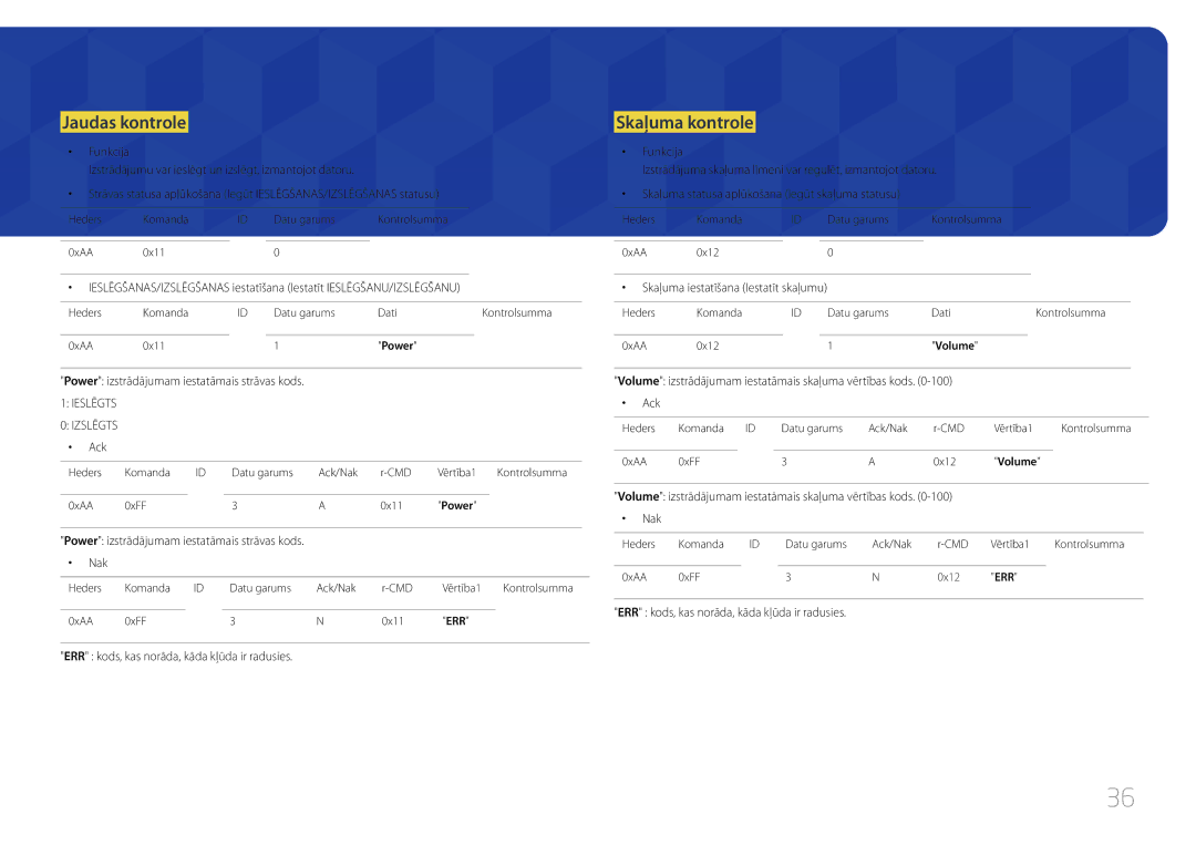 Samsung LH65MDCPLGC/EN manual Jaudas kontrole, Skaļuma kontrole 