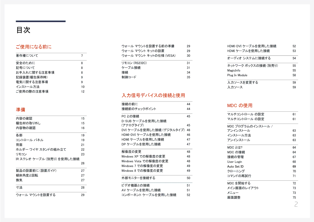 Samsung LH65MDCPLGC/XJ manual ご使用になる前に 