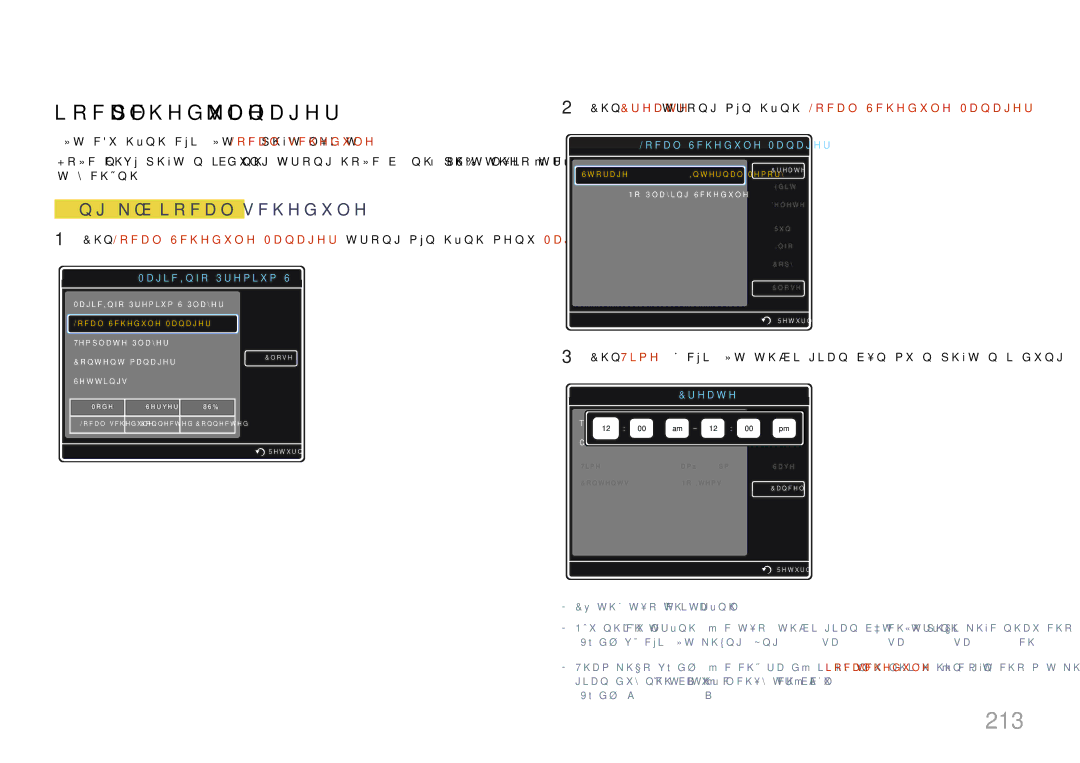 Samsung LH65MDCPLGC/XY manual 213, Local Schedule Manager 