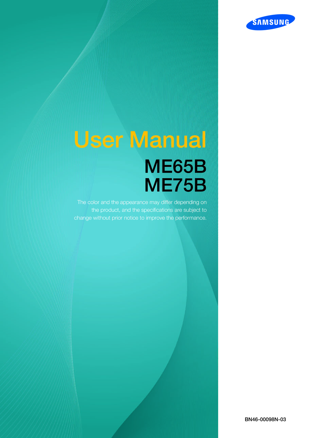 Samsung LH75MEBPLGC/EN, LH65MEBPLGC/EN manual Manual del usuario 