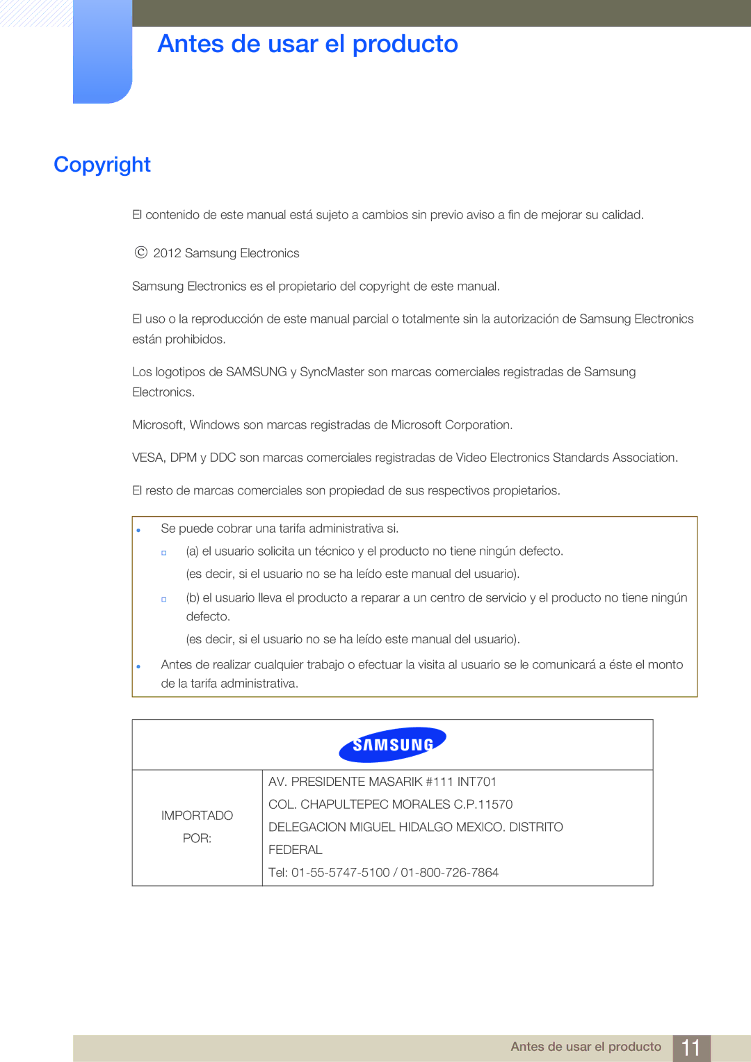 Samsung LH75MEBPLGC/EN, LH65MEBPLGC/EN manual Antes de usar el producto, Copyright 