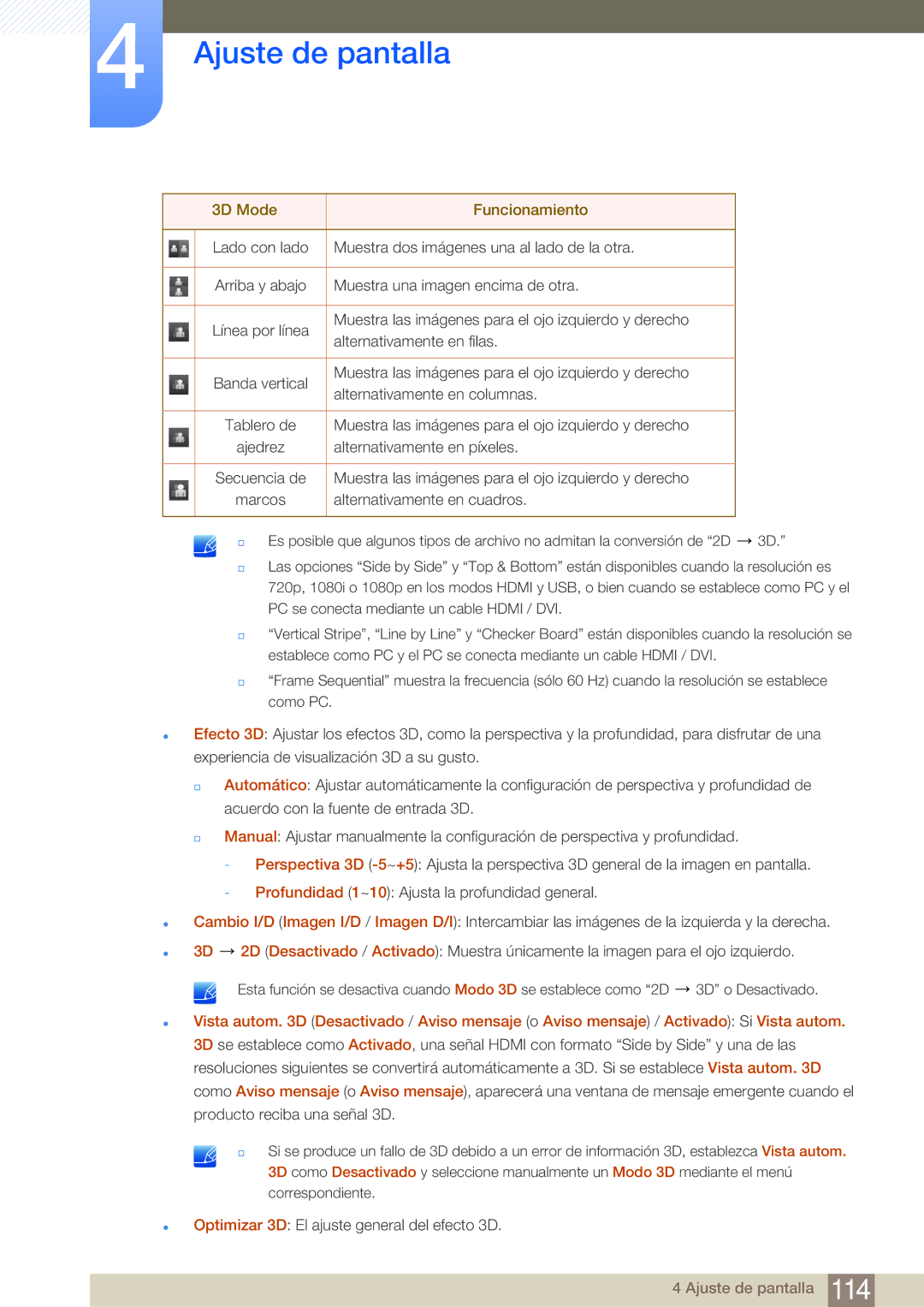 Samsung LH65MEBPLGC/EN, LH75MEBPLGC/EN manual Lado con lado Muestra dos imágenes una al lado de la otra 