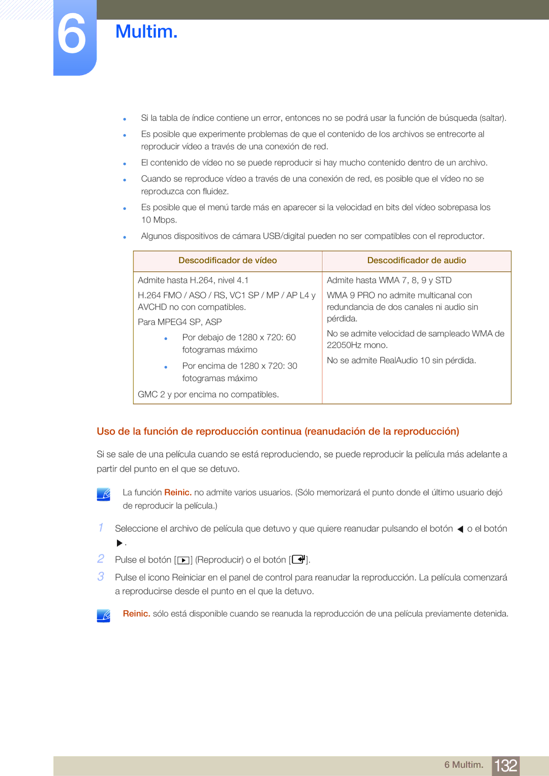 Samsung LH65MEBPLGC/EN, LH75MEBPLGC/EN manual Descodificador de vídeo Descodificador de audio 