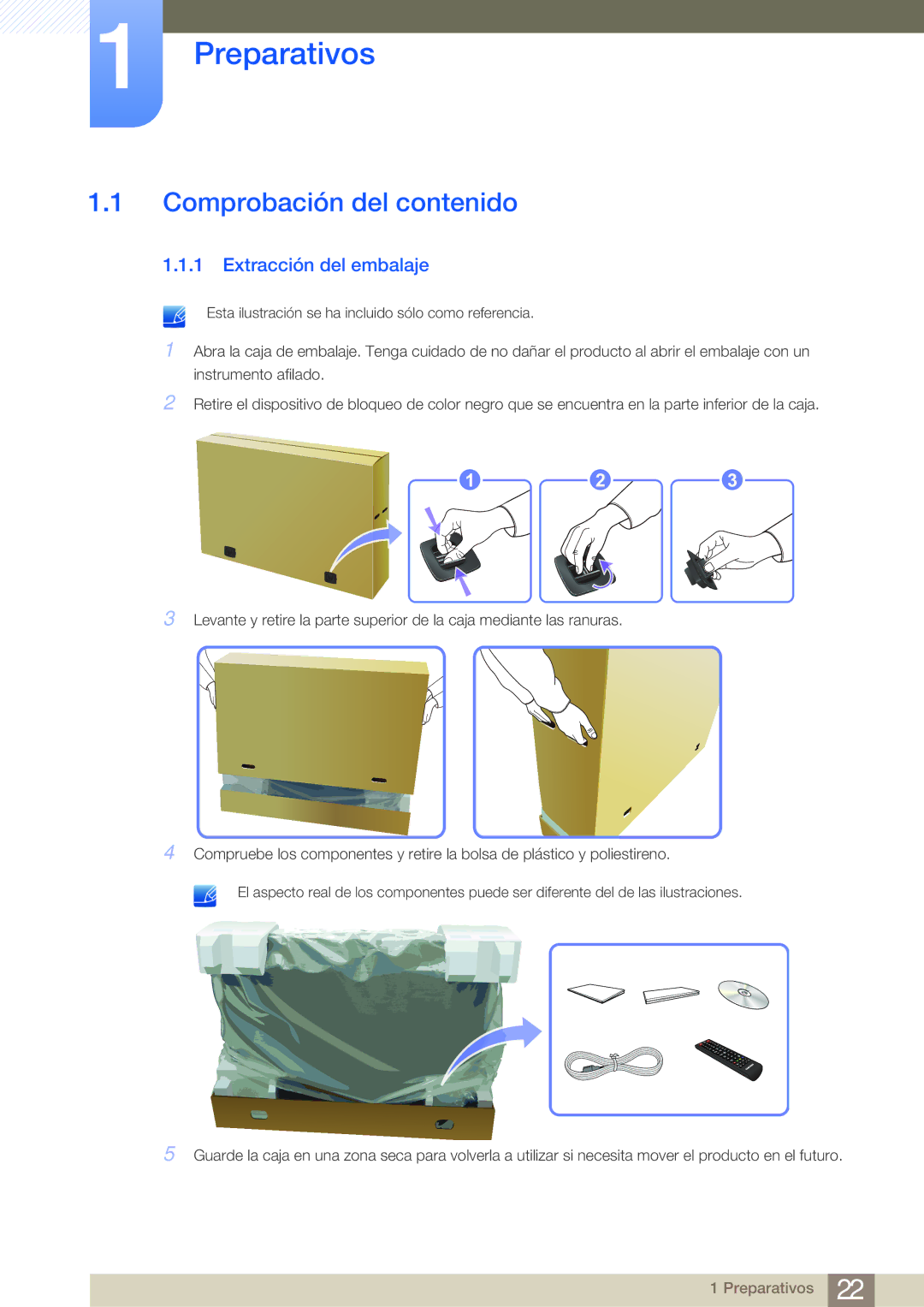 Samsung LH65MEBPLGC/EN, LH75MEBPLGC/EN manual Comprobación del contenido, Extracción del embalaje 