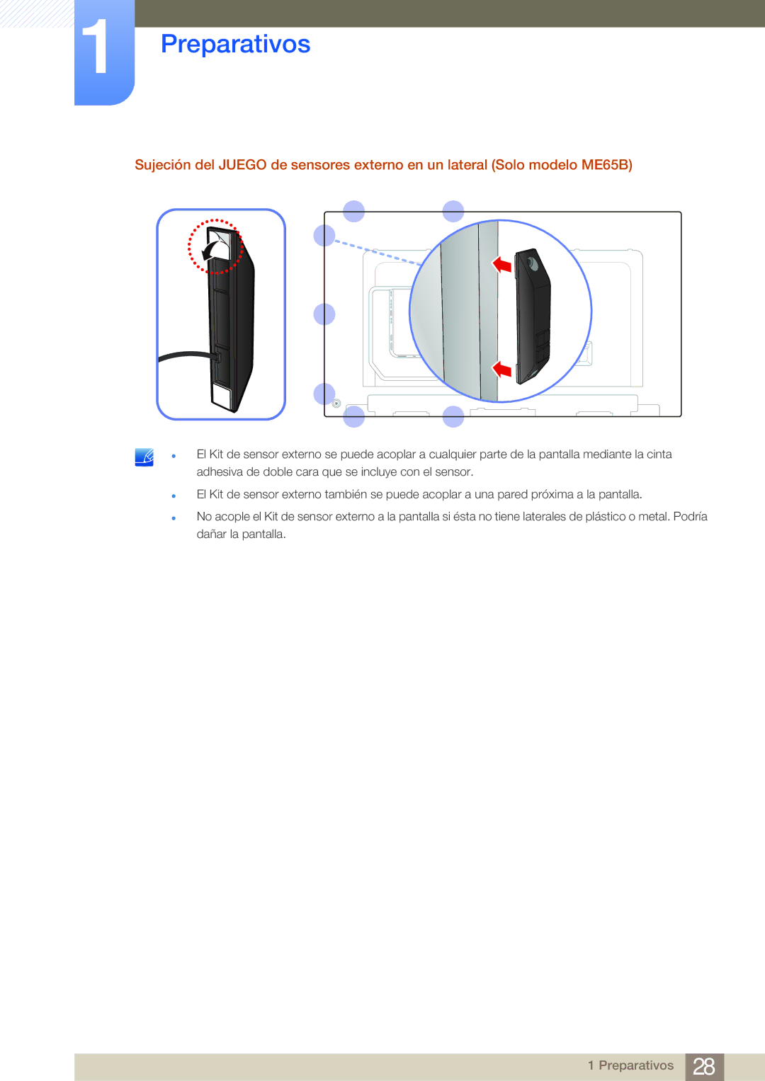 Samsung LH65MEBPLGC/EN, LH75MEBPLGC/EN manual Preparativos 