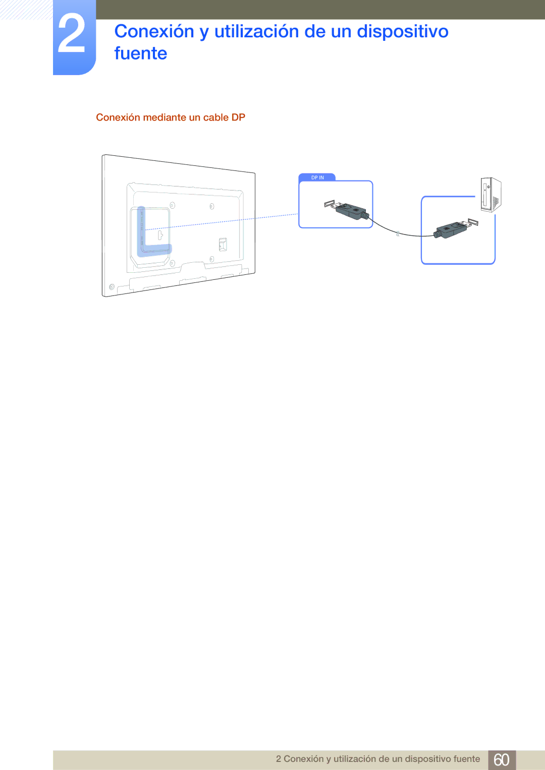 Samsung LH65MEBPLGC/EN, LH75MEBPLGC/EN manual Conexión mediante un cable DP 